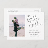 Better Togetherミニマル写真日付の保存 案内ポストカード (正面/裏面)