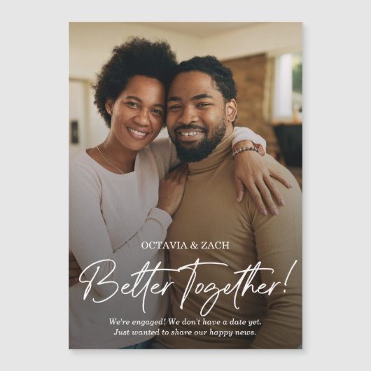 Better Together写真婚約の発表 マグネット招待状 (正面)