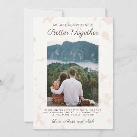 Better Together婚約写真のお知らせ 招待状 (正面)