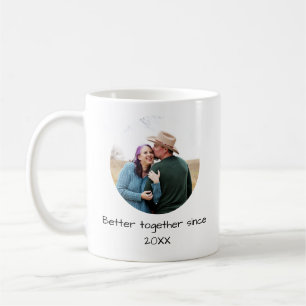 Better Together パーソナライズされた Photo Yearカップル コーヒーマグカップ