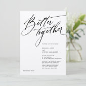 Better Together 現代カリグラフィー モノクロ 招待状 (スタンド正面)