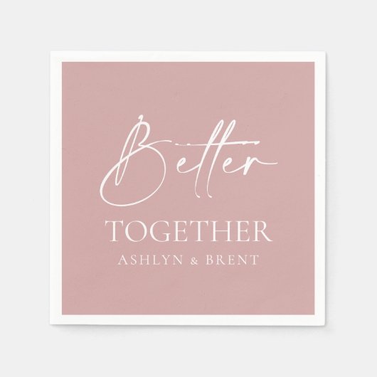 Better Together 結婚 Pink's Cotorque Napkins スタンダードカクテルナプキン (正面)