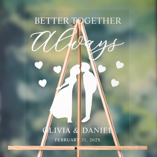 Better Together Always Custom Wedding アクリルサイン (ニュートラル)