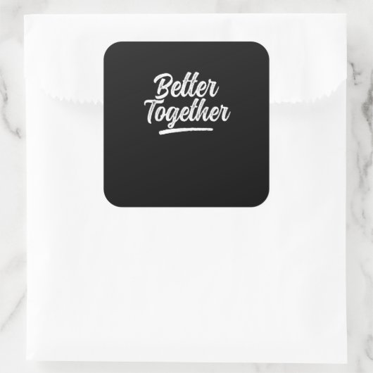 Better Together Best Friend Matching Modern Design スクエアシール (バッグ)
