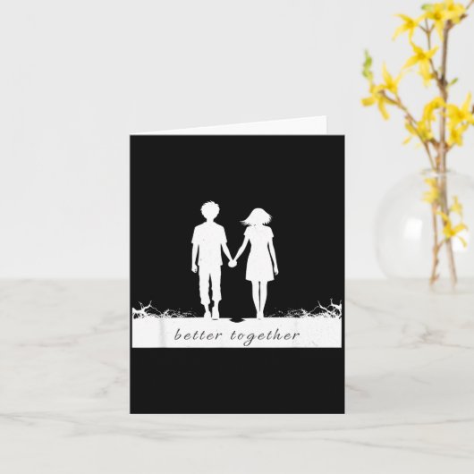 Better Together Bf And Gf Holding Hands  カード (黄色い花)