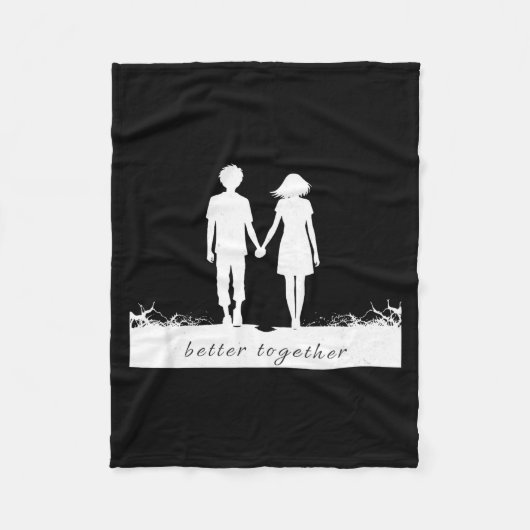 Better Together Bf And Gf Holding Hands  フリースブランケット (正面)
