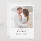 Better Together Black & White Photo婚約 招待状 (正面)