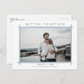 Better Together Blue  Photo Save the Dates 案内ポストカード (正面/裏面)