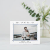 Better Together Blue  Photo Save the Dates 案内ポストカード (スタンド正面)