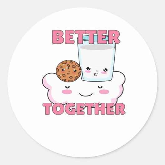 Better Together Chocolate Chip Cookie and Milk Pla ラウンドシール (正面)
