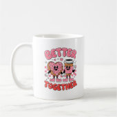Better Together Coffee Donut Retro Groovy Style  コーヒーマグカップ (左)