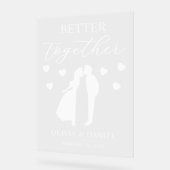 Better Together Custom Wedding Welcome アクリルサイン (傾斜)