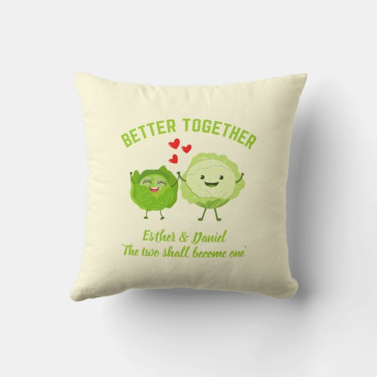 BETTER TOGETHER Cute Cabbage Valentine Couples クッション (裏面)