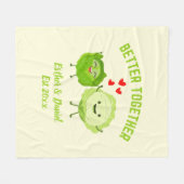 BETTER TOGETHER Cute Cabbage Valentine Couples フリースブランケット (正面(横))