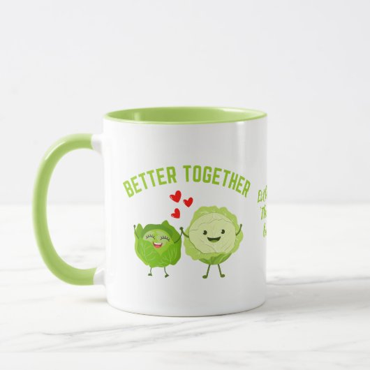 BETTER TOGETHER Cute Cabbage Valentine Couples マグカップ (左)