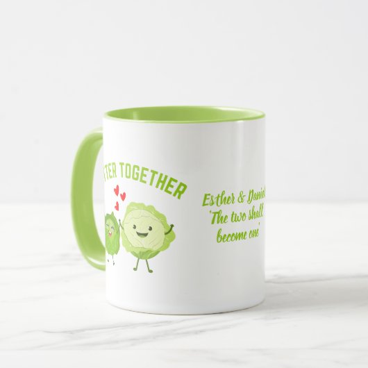 BETTER TOGETHER Cute Cabbage Valentine Couples マグカップ (正面左)