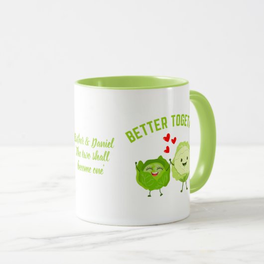 BETTER TOGETHER Cute Cabbage Valentine Couples マグカップ (正面右)