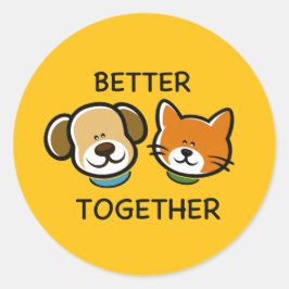 Better together – Cute Dog & Cat  ラウンドシール