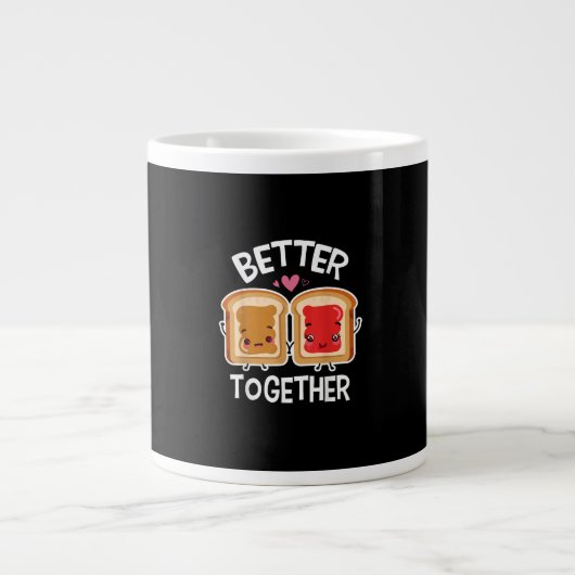 Better Together Fun Couple Playful Style  ジャンボコーヒーマグカップ (正面)