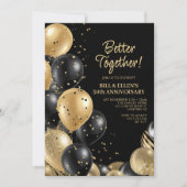 Better Together Gold Black 50th Wedding 招待状 (正面)