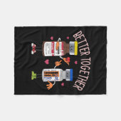 Better-together Haldol Ativan Icu Nurse Valentines フリースブランケット (正面(横))