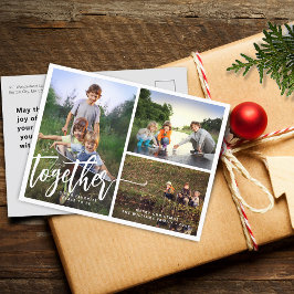 Better Together Handレタリング写真コラージュ シーズンポストカード