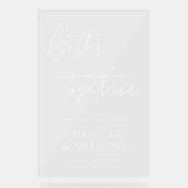 Better Together Hand 結婚 Letteredのアクリル記号 アクリルサイン (正面)
