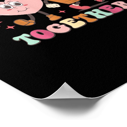 Better Together Heart And Coffee Cute Graphic Styl ポスター (角)