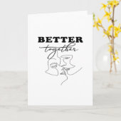 Better Together Kissing Romantic Design  カード (黄色い花)
