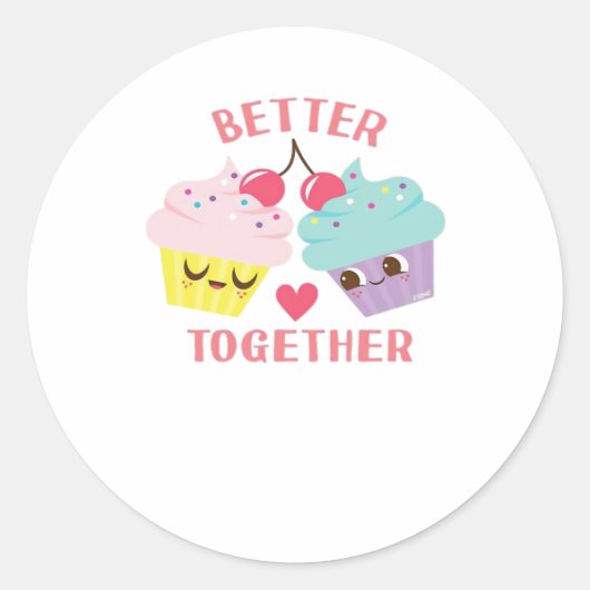 Better Together Love Heartfelt Design  ラウンドシール (正面)