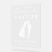 Better Together Minimal Script Wedding Welcome アクリルサイン (傾斜)