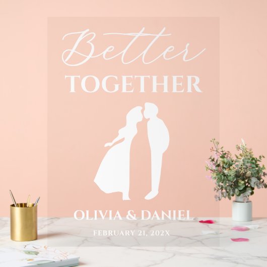 Better Together Minimal Script Wedding Welcome アクリルサイン (ウェディング)