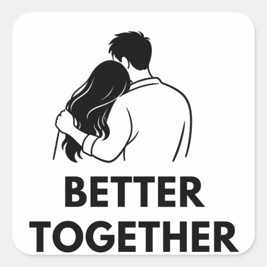 Better Together Minimal Sticker スクエアシール (正面)