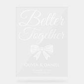 Better Together Modern Wedding Welcome アクリルサイン (正面)