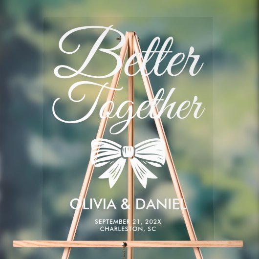 Better Together Modern Wedding Welcome アクリルサイン (ニュートラル)