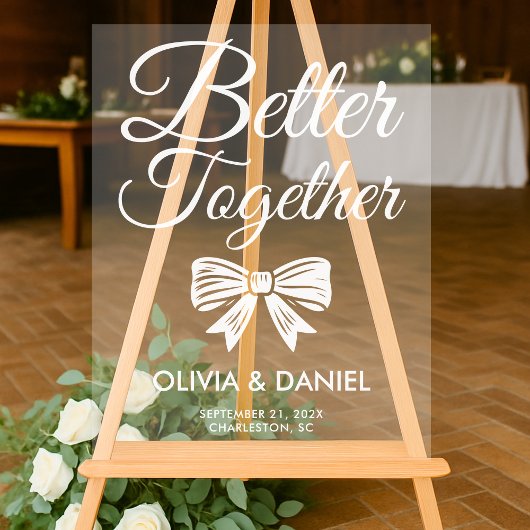 Better Together Modern Wedding Welcome アクリルサイン