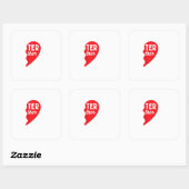 Better Together Partner Look Siblings Twins Couple スクエアシール (シート)