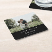 Better Together Photo エレガント モダン シンプル スクエアペーパーコースター (アングル)