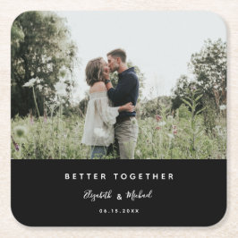 Better Together Photo エレガント モダン シンプル スクエアペーパーコースター