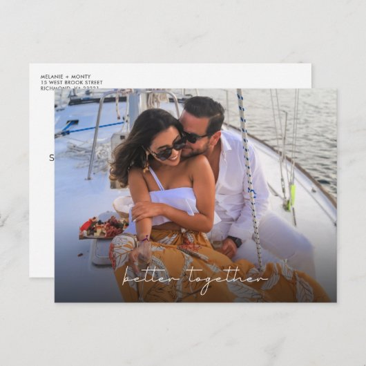 Better Together Photo Wedding Save the Date ポストカード (正面/裏面)