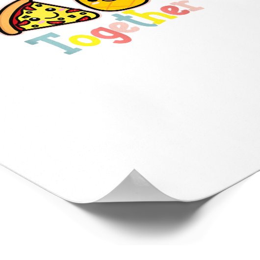 Better Together Pineapple Pizza Funny Couple Kawai ポスター (角)