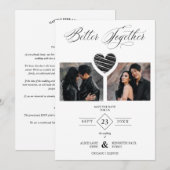 Better Together Quote Black Grey Heart 2 Photos セーブザデート (正面/裏面)