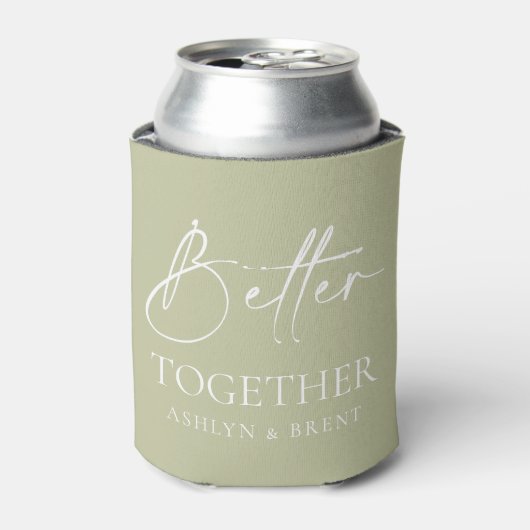 Better Together Sage Green結婚のクーラーボックス 缶クーラー (缶正面)