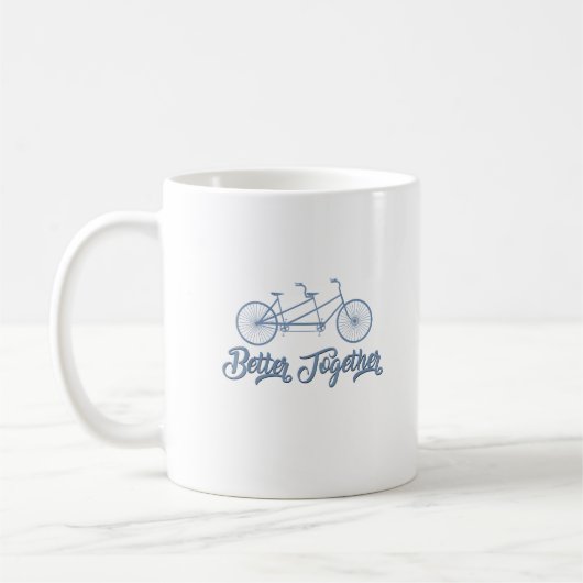 Better Together Tandem Bicycle Cyclist Cycling Gra コーヒーマグカップ (左)