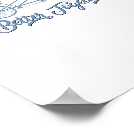 Better Together Tandem Bicycle Cyclist Cycling Gra ポスター (角)