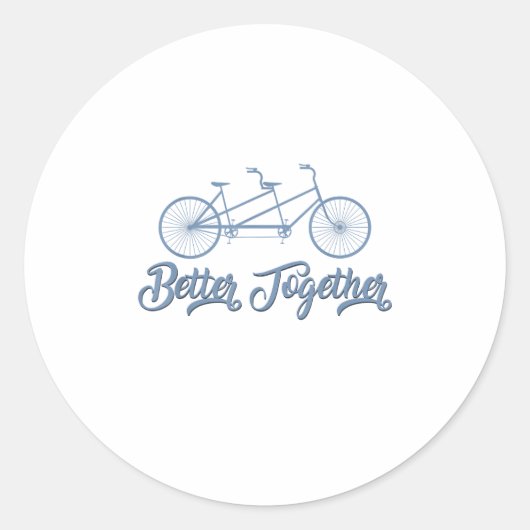 Better Together Tandem Bicycle Cyclist Cycling Gra ラウンドシール (正面)