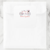 Better Together Tandem Bicycle Together Modern Des スクエアシール (バッグ)