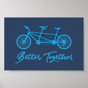 Better Together Tandem Bike Blue ポスター