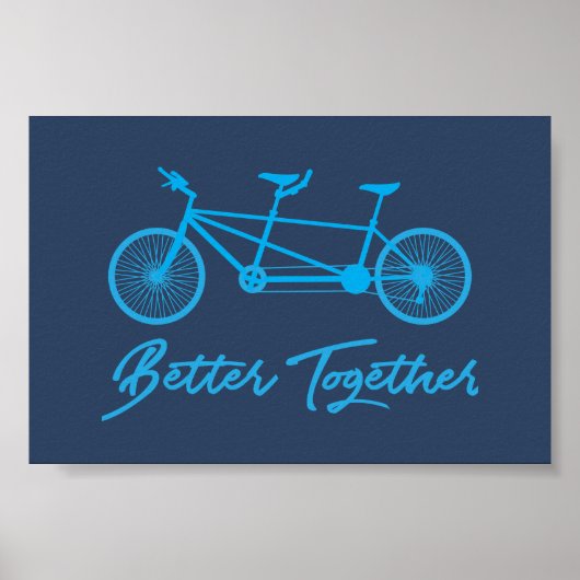 Better Together Tandem Bike Blue ポスター (正面)