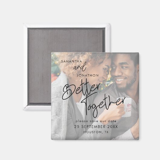 Better Together Tintedフォトスクリプト日付の保存 マグネット (正面/裏面)